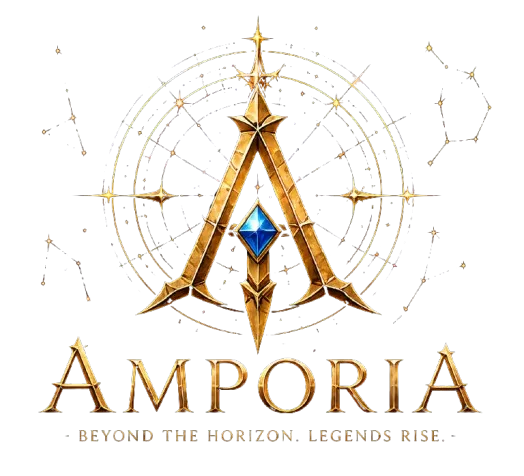 Amporia — low-rate 7.4 custom world logo; XyroBot adds cavebot, healing, targeting and loot